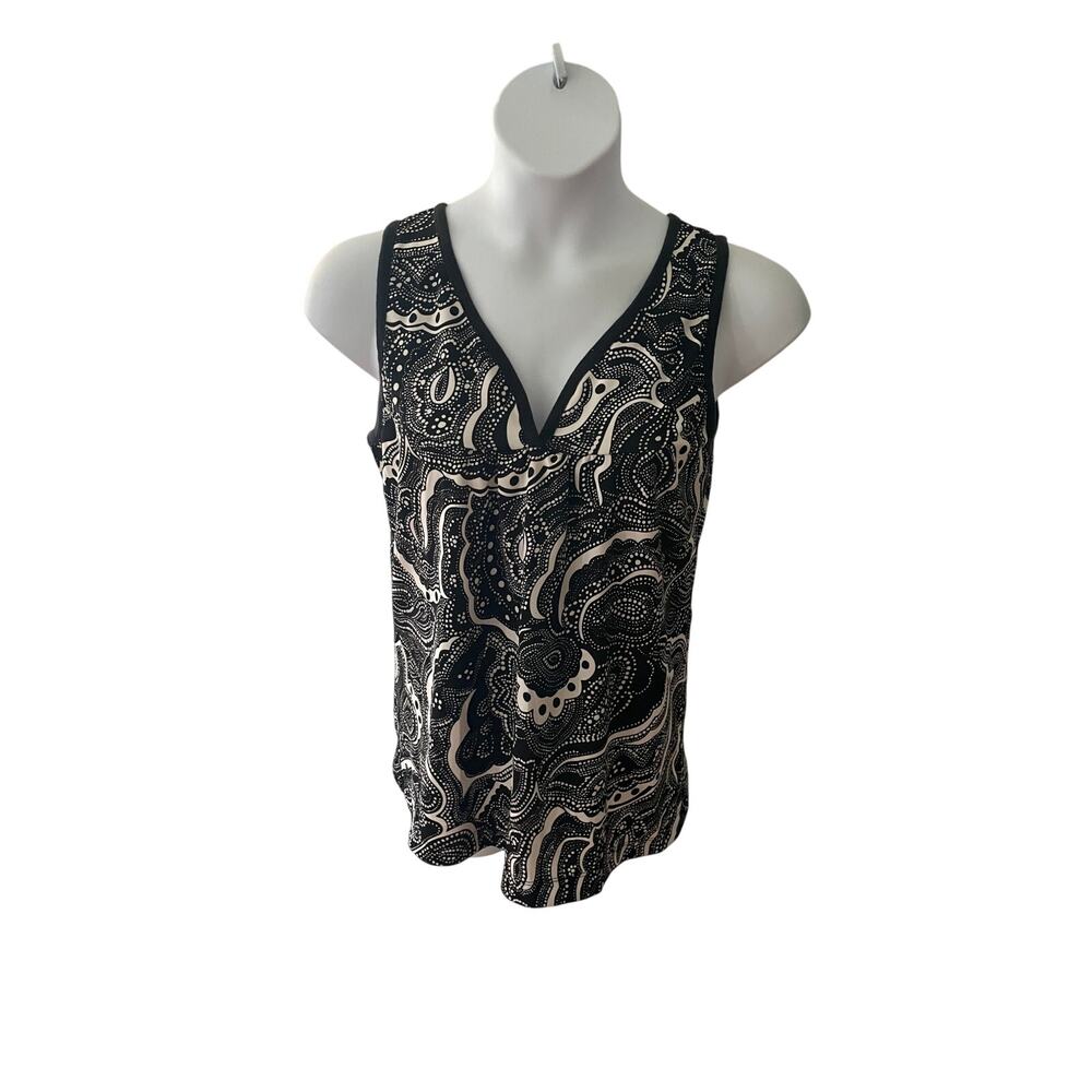 TRIXIE + LULU, SIZE XL, SLEEVELESS TOP, BLACK/WHITE DESIGN